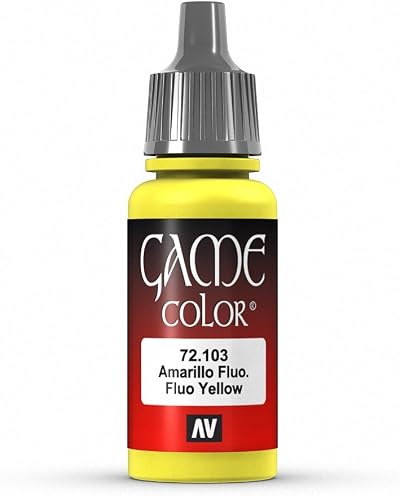 Vallejo Game Color Fluo Yellow 17 ml Acrylic Paint Eyedropper Bottle