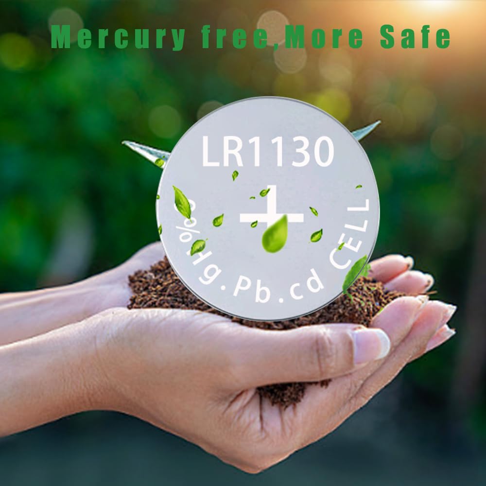 HoootCell AG10 Battery LR1130 Battery L1131f Batteries 1.5 V L1131 SR1130 389/390 G10 LR54 Button Cell Alkaline Coin Cell Watch Batteries 10 Pack