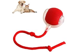 MORSHNY Chewie Viral Rolling Ball, Interactive Rolling Dog Ball, Chewie Ball for Dogs, Interactive Dog Smart Ball Toy, Interactive Cat Ball Toy, 360° Smart Automatic Rolling Pet Ball (Red)