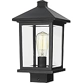 Z-Lite Aluminum Post Mount Light in Black