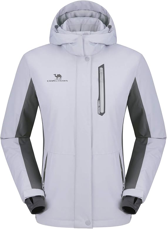 Amazon.com: CAMEL CROWN Womenâs Mountain Snow Waterproof Ski Jacket Detachable Hood Windproof 