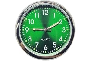 HBYJLZYG Stick on Dashboard Car Clock, Mini Car Clock, 1.6 Inch Dashboard Fluorescent Clock, Mini Tiny Small Luminous Car Vent Clocks Watch for Car Decoration Boat Bike Home (Green)
