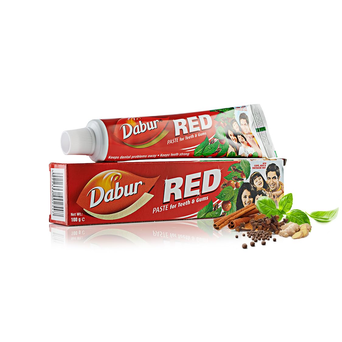 Dabur Herbal Red Toothpaste - 100g | for Naturally Healthy Strong Teeth & Gums | Formulation Infused with Ayurvedic Herbs | for Fresh Breath & Bright Smile