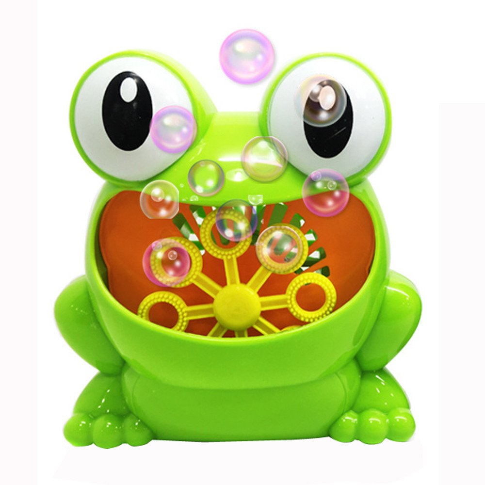 bubble blowing frog bath toy