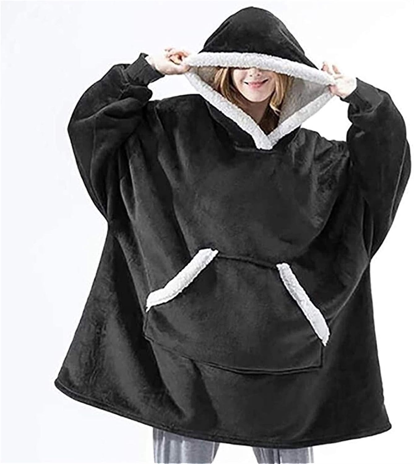 Oversized Wearable Blanket Sweatshirt Comfortable Sherpa Giant Hoodie