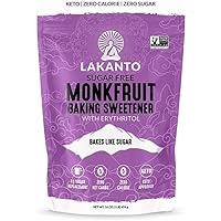 Lakanto Baking Monkfruit Sweetener - 1:1 Baking Sugar Substitute, Zero Calorie, Keto Diet Friendly, Zero Net Carbs, Zero…