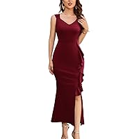 Amazon.com: WOOSEA Women's High Neck Split Bodycon Mermaid Evening Cocktail  Long Dress Green : Clothing, Shoes & Jewelry