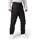 Tumjay Men's Winter Down Pants - Windproof Warm Puffer Ski Pants, Outdoor Loose Utility Insulated Snow Trousers