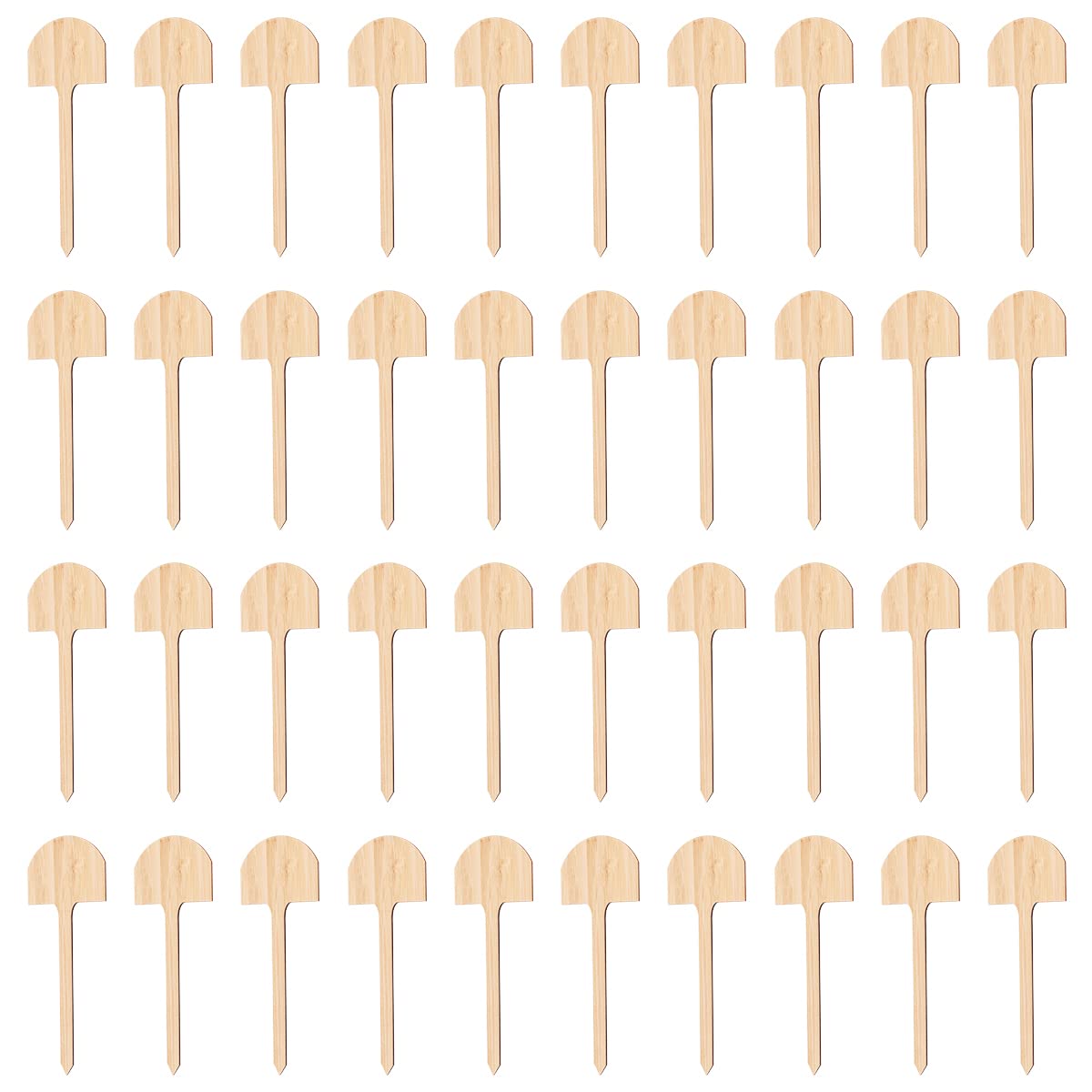 WANGCL 40Pcs 16.5CM Bamboo Plant Labels T-Type Wooden Plant Marker Garden Sign Tags Garden Markers for Seed Potted Flowers Vegetables