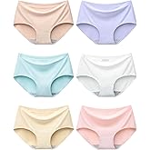 Adorel Teen Girls Seamless Underwear No Show Panties Tagless Brief Plain Pack of 6 8-16 Years
