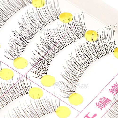 ICYCHEER Hot Style 10 Pairs Makeup Clear Band Winged False Eyelashes Long Thick Natural Looking Fake Eye Lashes Extension Handmade Bride Weeding Daily Party