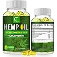 GPGP GreenPeople 100% Natural Hemp Oil Capsules - 180 Servings - Extra Strength Hemp Oil Extract for Stress, Sleep & Mood Support, Rich in Omega 3, 6, 9