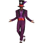 Magical Disney Adult Dr. Facilier Men's Halloween Costume | Princess and The Frog Shadow Man Outfit for Halloween Fun