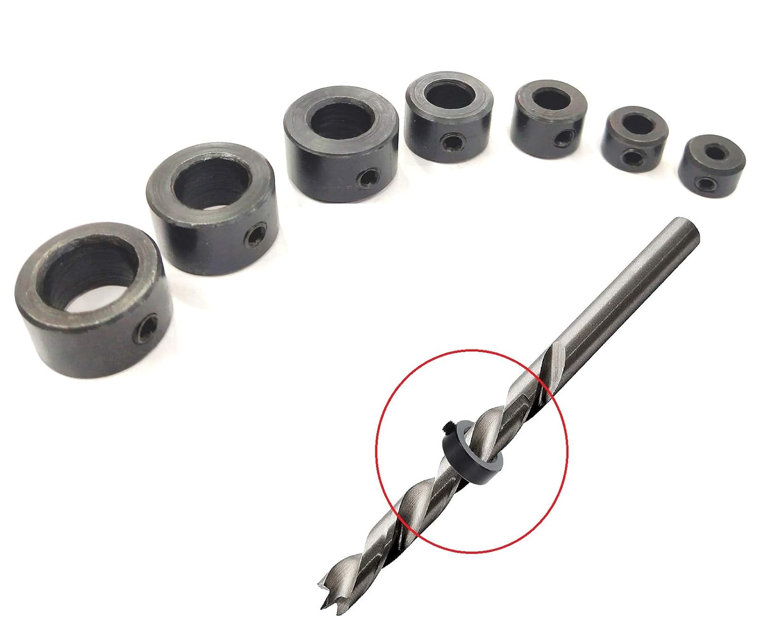 ASSORTS's Drill Stopper Collar Set In Imperial & Metric with Allen