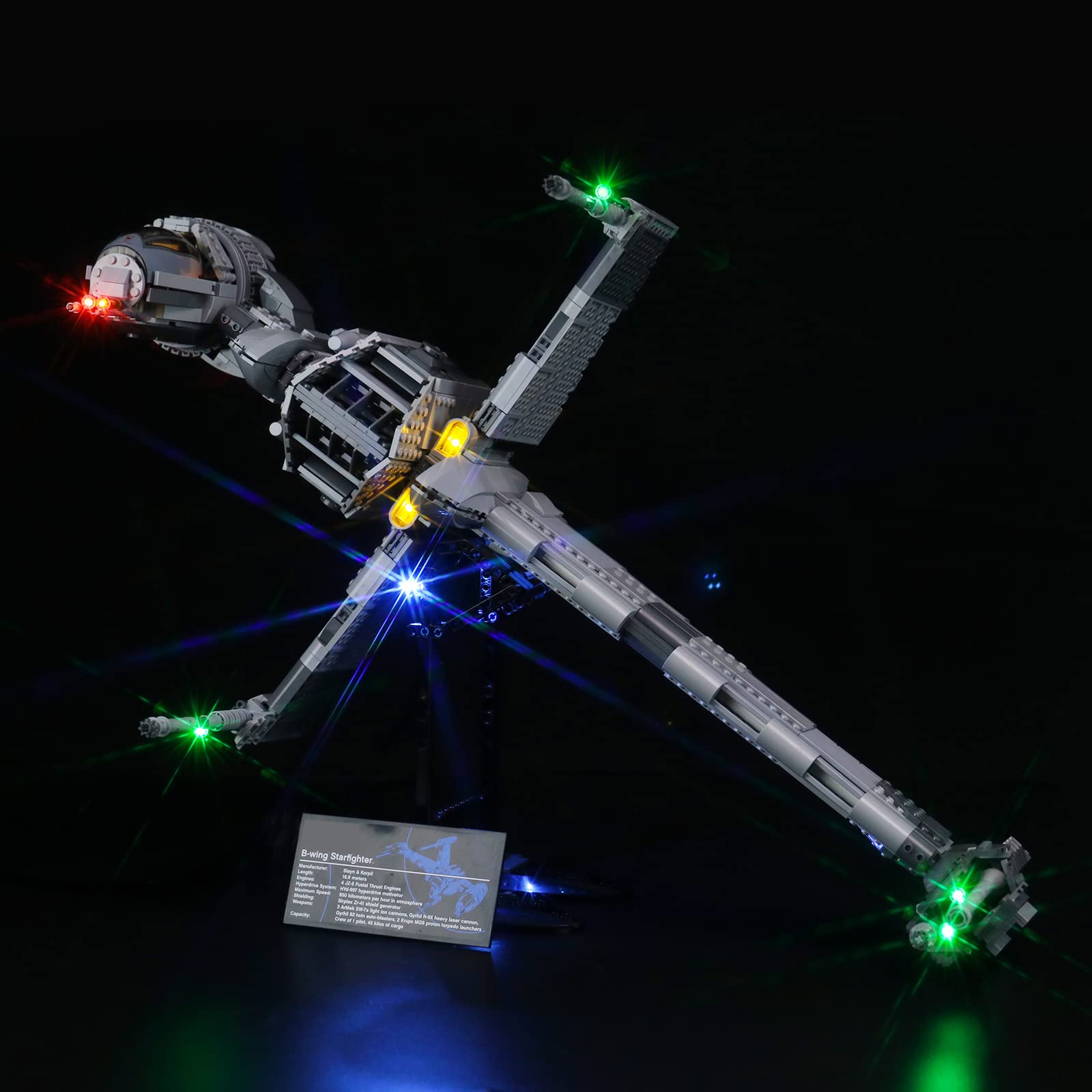 GEAMENT LED Light Kit Compatible with LEGO B-Wing Starfighter - Lighting Set for Star Wars 10227 Building Model (Building Set Not Included)