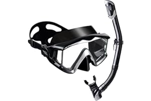 EXP VISION Adult Pano 3 Scuba Diving Mask, Tempered Glass Snorkel Mask Anti-Fog Swim Mask No Leakage Swim Goggles with Nose Cover Snorkeling Gear for Snorkeling, Freediving, Swimming