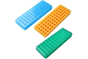 PUL FACTORY Polypropylene Centrifuge Tube Rack, 60-Well,Assorted Colors, Pack of 3