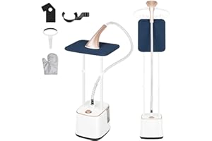 Cobuy Standing Garment Steamer, 2000W Powerful Steamer for Clothes, 10 Steam Levels, 2.7L Water Tank for 90 Mins Continuous Steaming, Home Commercial Use (Pink, 2000W)