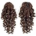 SWACC 12-Inch Short Screw Curls Claw Clip Ponytail Extensions Synthetic Clip in Drawstring Curly Ponytail Hairpiece Jaw Clip Hair Extension (Light Brown-12#)thumb 4