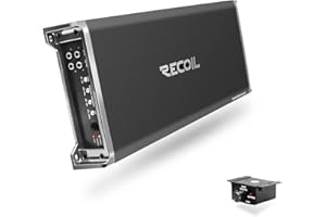 Recoil RED2500-1 5000 Watts Class-D Car Audio Mono-Block Subwoofer Amplifier, 1 Ohm Stable, Remote Bass Knob Included