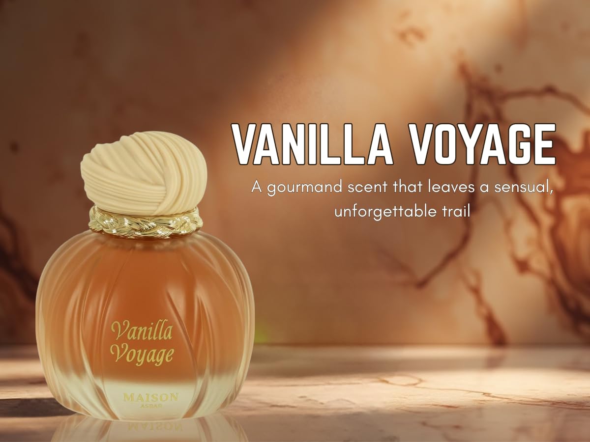 AROMA CONCEPTS | Vanilla Voyage Long Lasting Eau De Parfum EDP 3.4 Fl Oz | Unisex Perfume | Caramel, Jasmine, Tonka & Honey Notes | Luxurious Vanilla Perfume with Musk & Amber