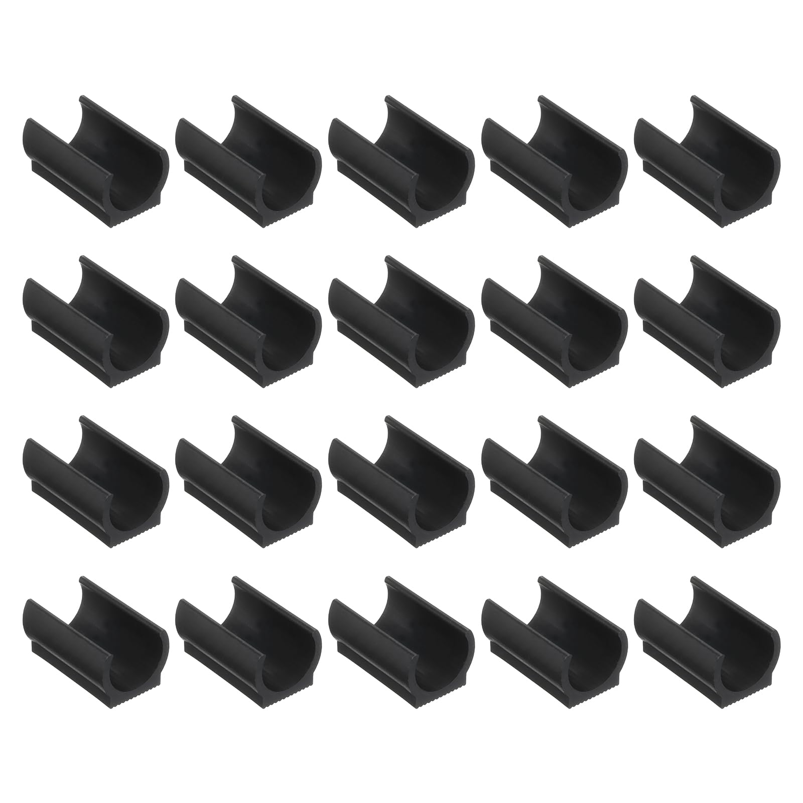 PATIKIL 22mm Rectangle Chair Leg Cover, 20Pcs Plastic Non-Slip Furniture Feet Protectors Tips Covers Floor Glides Tubing Caps for Office Home, Black