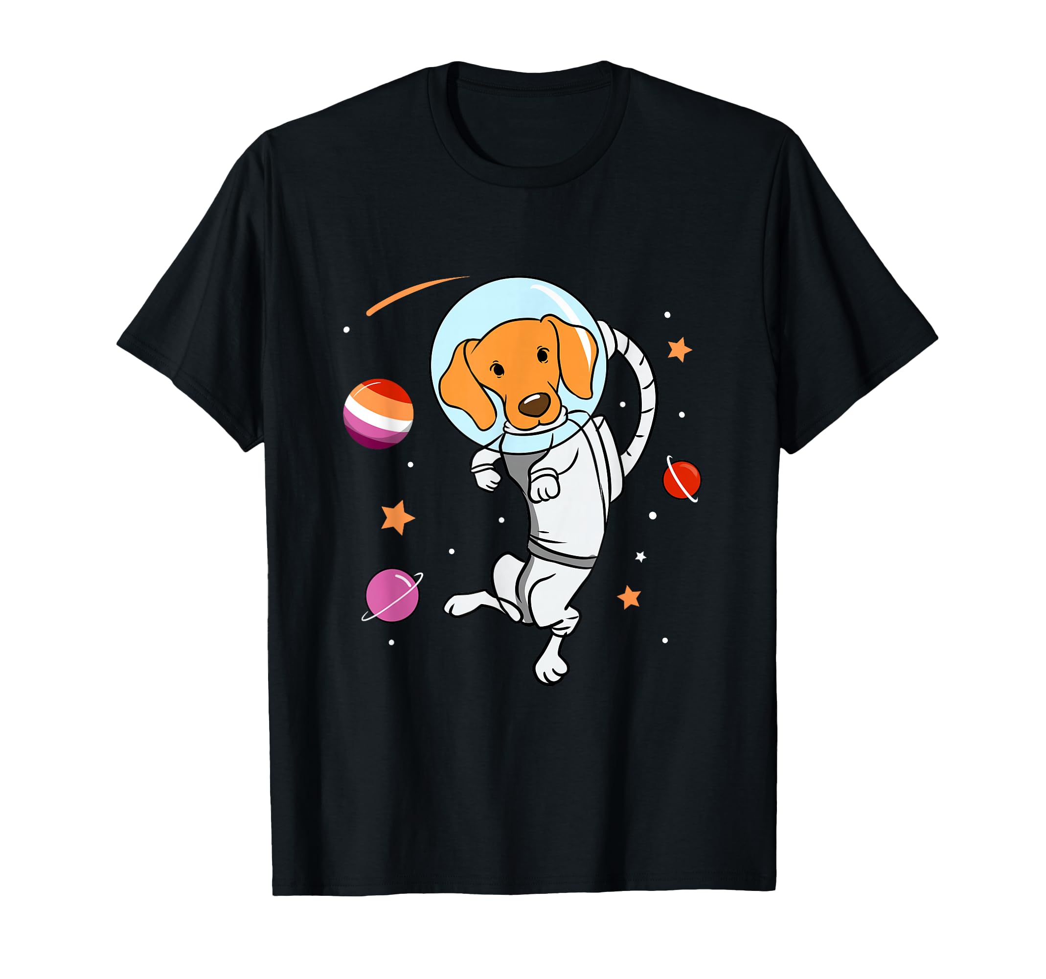 Lesbian Dog Orange Pink Lesbian Pride T-Shirt