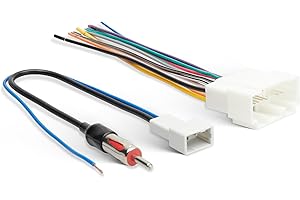 RED Wolf Radio Wiring Harness + Antenna Wire Adapter Compatible with Honda Civic CR-V Odyssey Accord Pilot 1998-2008, Acura T