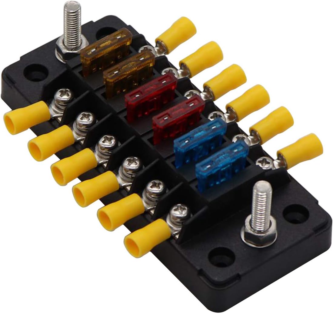 6 Way Fuse Block for Boat Marine Car Camper Trailer RV