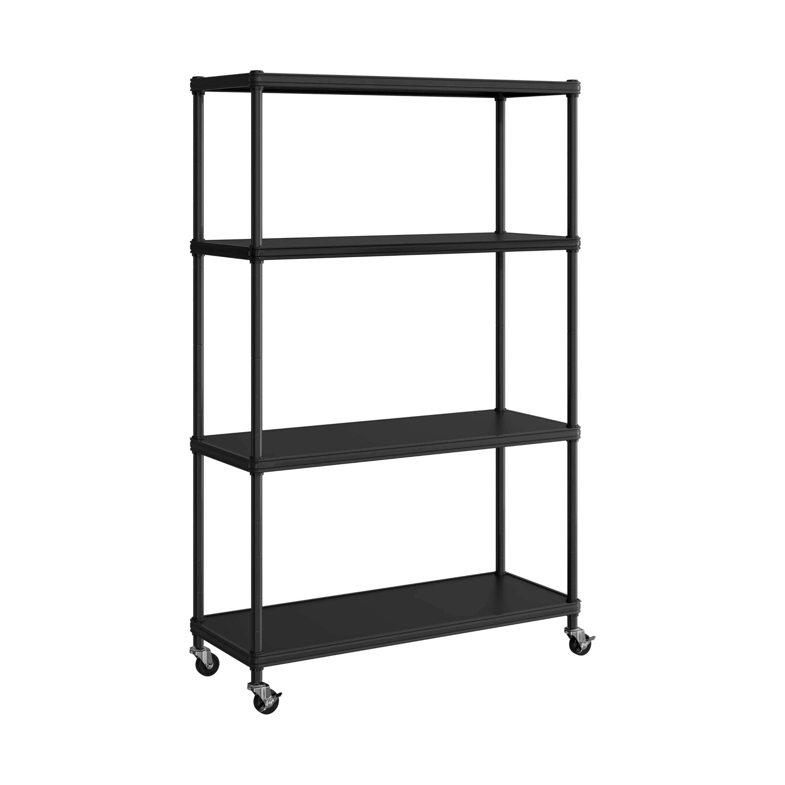Seville Classics Solid Steel Wire Shelving Storage Unit Adjustable Shelves Organizer Rack, for Home, Kitchen, Office, Garage, Bedroom, Closet, Black, 4-Tier, 36" W x 14" D (with Liners)