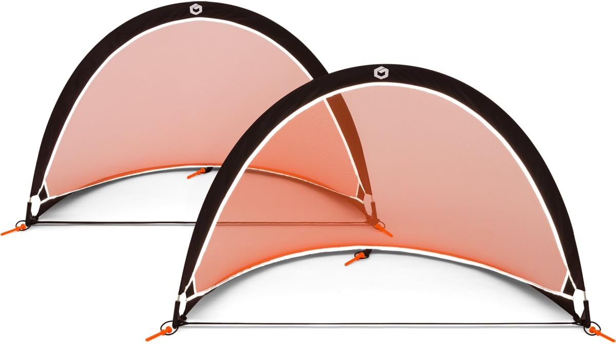 GOLME PRO Pop Up Soccer Goal - Two Portable Soccer Nets with Carry Bag - Sizes 2.5’, 4’ and 6’