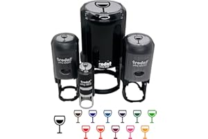 SNIGGLE SLOTH Wine Glass Half Full Self-Inking Rubber Stamp for Stamping Ink Stamper Crafting Planners - 3/4 Inch Small - Pink Ink