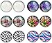 LilMents 6 Pairs of Mixed Pattern Impression Designs Round Stainless Steel Stud Earrings (Set B)