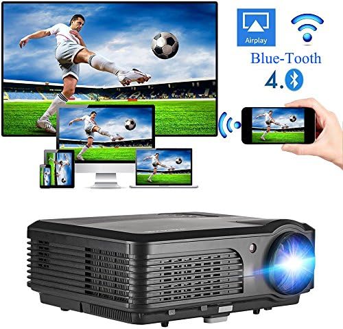HD Projector 1080P Wireless Wifi Bluetooth 3200 Lumens (2018 Updated), Portable LED LCD Home Theater Cinema Projector Android Indoor Outdoor Movie Game with HDMI USB TV Audio AV for iPhone iPad Laptop