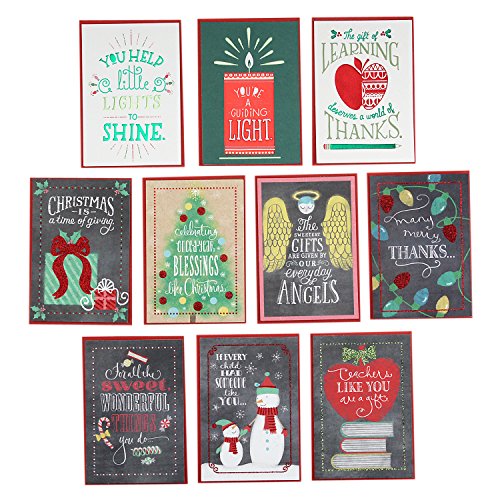 Hallmark Christmas Cards Assortment for Teachers or Babysitters from Children (10 Cards with Envelopes)