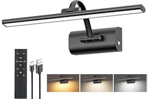 15.7" Picture Lights for Wall Battery Operated, Wireless Picture Light Rechargeable with Remote Timer, 3000K/4000K/6000K Dimm