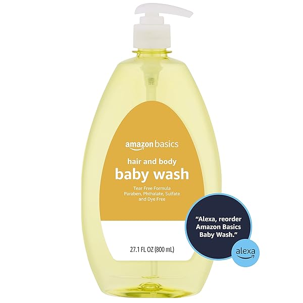 AMAZON BASICS TEAR-FREE BABY HAIR AND BODY WASH, 27.1 FLUID OUNCE, LIGHTLY SCENTED, 1-PACK (PREVIOUSLY SOLIMO)