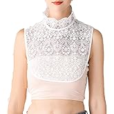 YEKEYI Women's Lace Floral False Faux Collar Shirt Fake Collar Half Shirt Detachable Collar