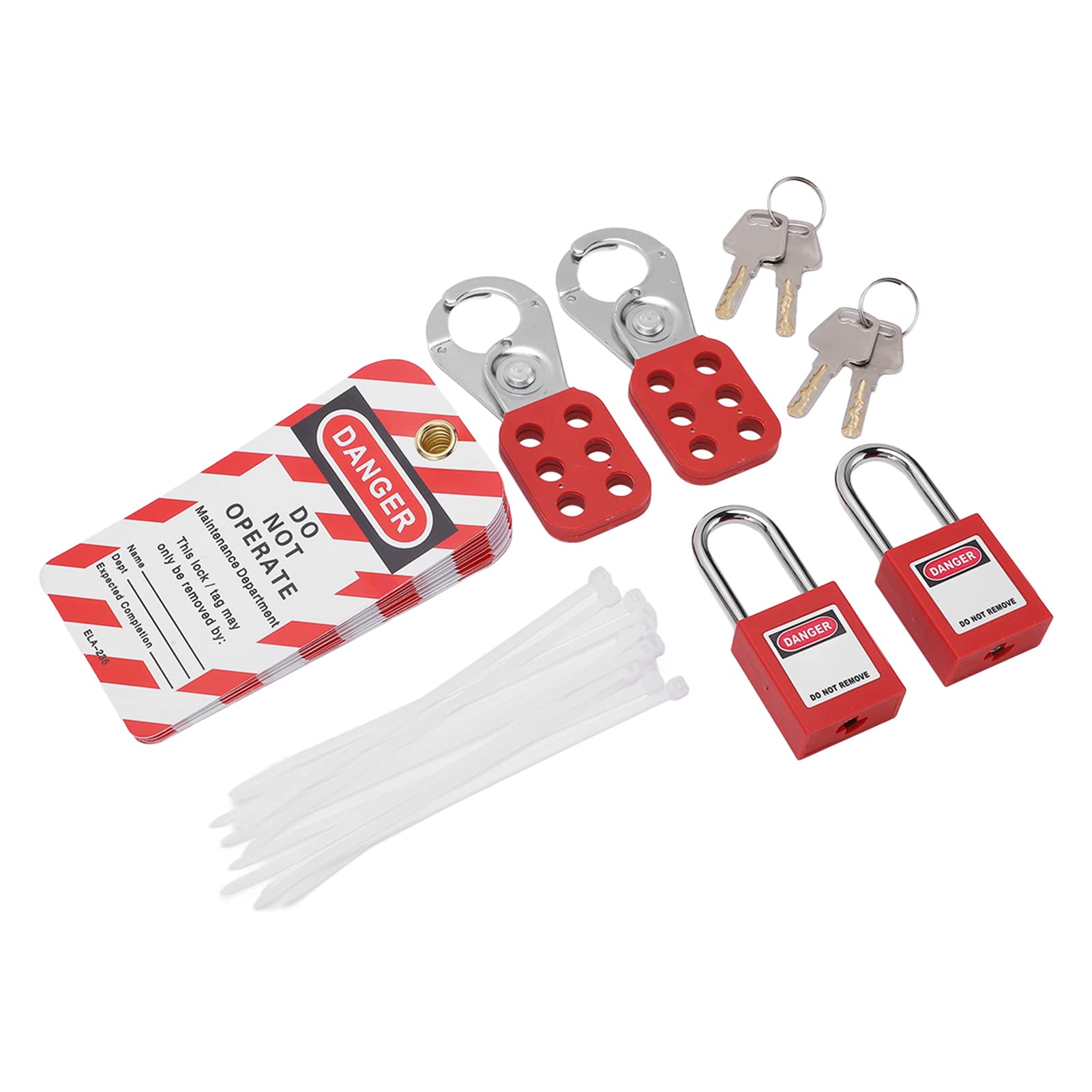 Loto Safety Lockout Tagout Kit with Padlocks, Hasps, Keys and Bag, Durable Nylon Material, Writable Tags for Electrical Prevention