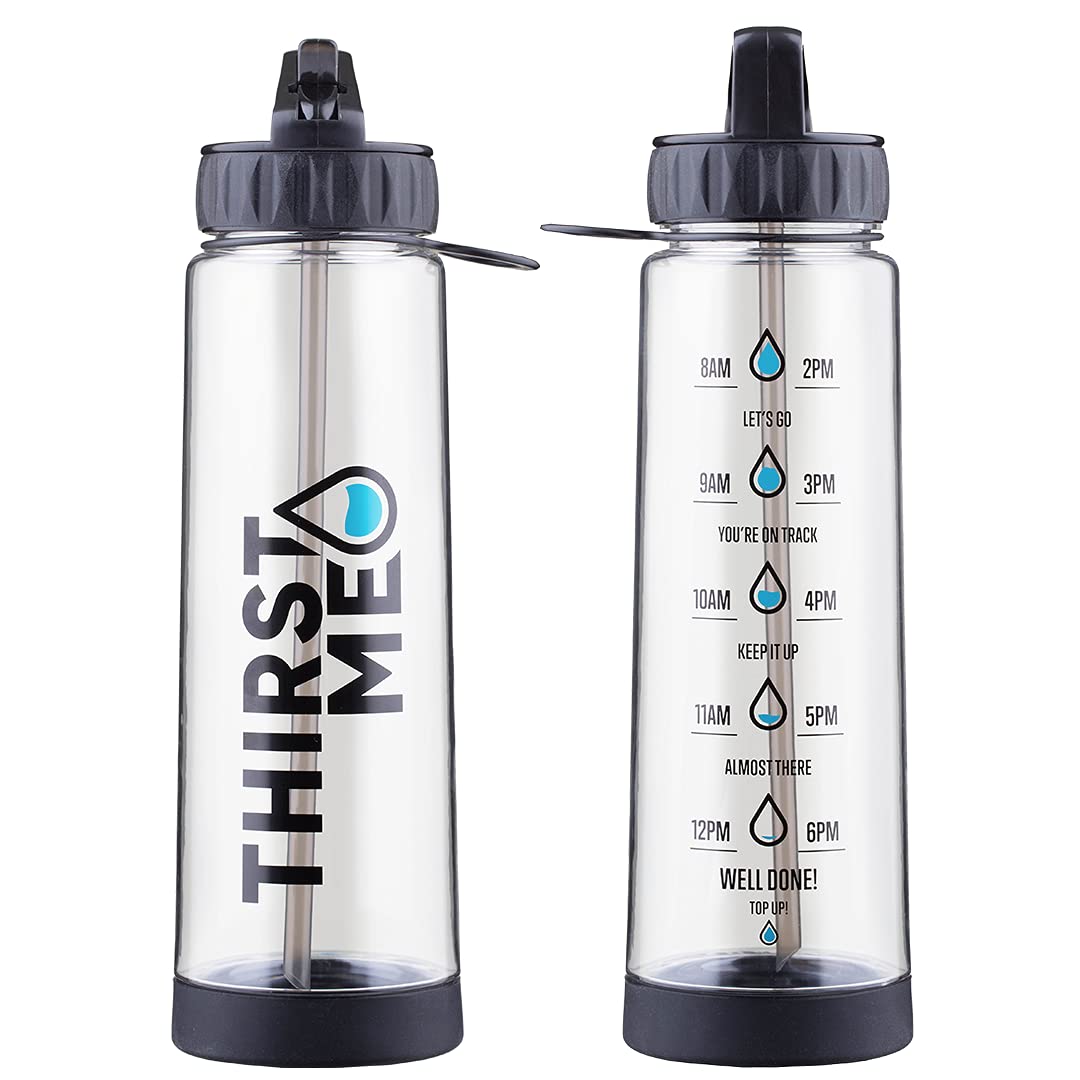 Thirstme Black 900ml Hydration Tracker water bottle