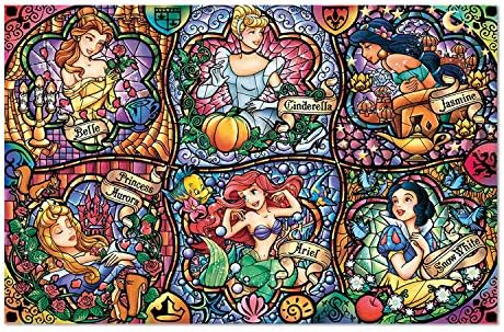 CUFUN Art DIY 5D Diamond Painting Full Drill by Number Kits Fairy Tale's Princess Diamond Painting Rhinestone Crystal Embroidery Pictures Cross Stitch Art Craft for Home Decor 37x55cm