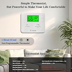 NonProgrammable Thermostat for House, Single-Stage