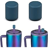 TERPINK 2 Pack Magnetic Straw Caps Compatible with BrüMate All Era and Resa Tumblers, Silicone Straw Caps Toppers Compatible with Brumate Accessories, Straw Covers Protectors BPA Free (Dark Blue)