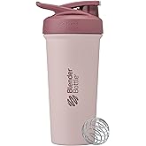 BlenderBottle Sport Sleek Shaker Cup Insulated Stainless Steel Water Bottle with Wire Whisk, 25-Ounce, Red/Tan (Sahara Sunset)