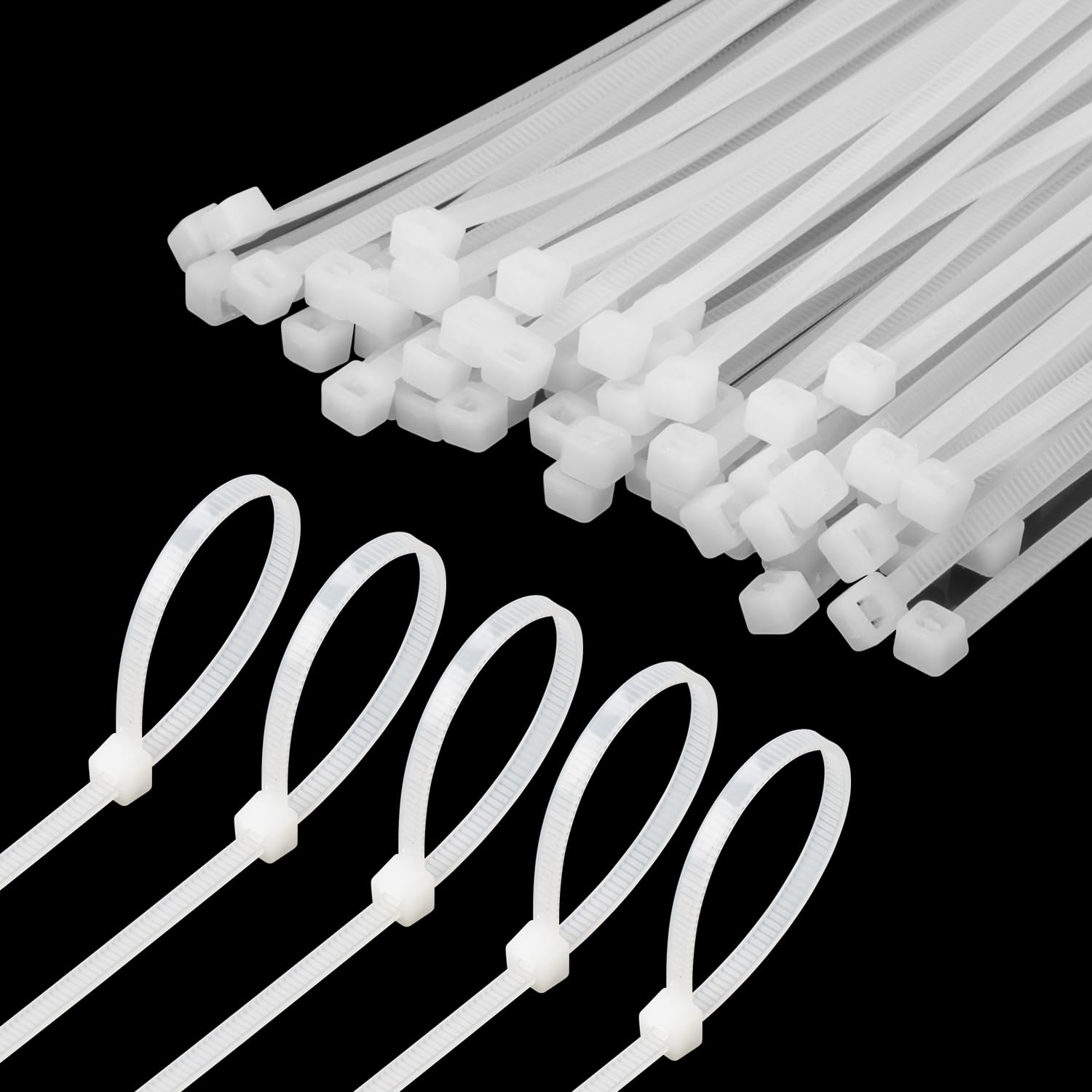 Armpow 1000 PCS 2.5mmx150mm 6 inch Cable Zip Ties, 18lbs Tesile Strength, Premium Tie Wraps Self-Locking Nylon Zip Ties for Indoor and Outdoor Use(White)