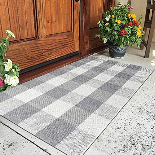 LEEVAN Cotton Buffalo Plaid Rugs 24"x 35" Checkered Gingham Rug