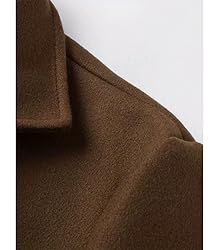 INVACHI Men's Wool Blend Coat Double Breasted Pea