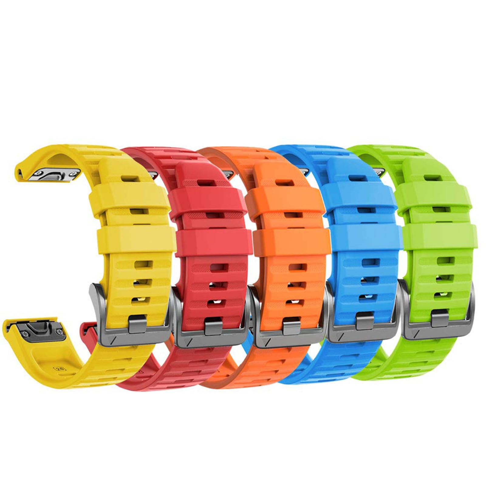 NotoCity Compatible with Garmin Fenix 6x Pro/7x Strap, 26mm Replacement Strap for Garmin Fenix 6x/7x pro/5x/5x Plus, Fenix 3/HR/8 51mm, Instinct 2X, Epix Pro 51mm Silicone(5PCS)