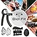 Hand Grip Workout Strengthener Kit (5 Pack) Adjustable Hand Exerciser (10-110 Lbs.) Finger Exerciser Finger Resistance Band Gel Ball