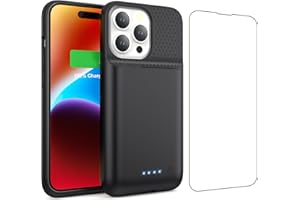 QTshine Battery Case for iPhone 14/13/13 Pro (6.1 Inch),Upgraded 7500mAh Portable Charging Case Rechargeable Protective Battery Pack for iPhone 14/13/13 Pro Charger Cover-Black